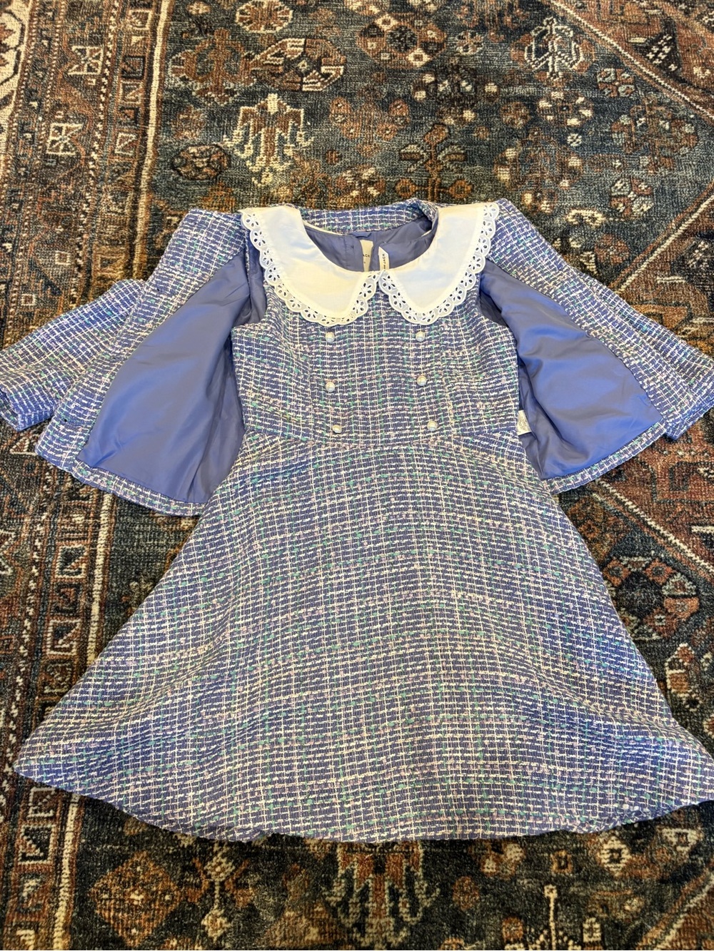 Janie and Jack The Violet Vintage Tweed Dress with matching jacket